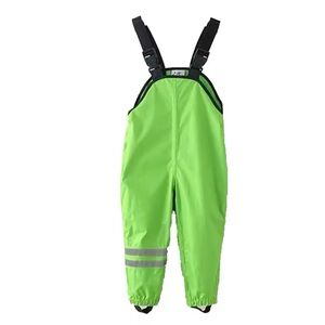 Bright Green Waterproof rain Overalls 2-3T